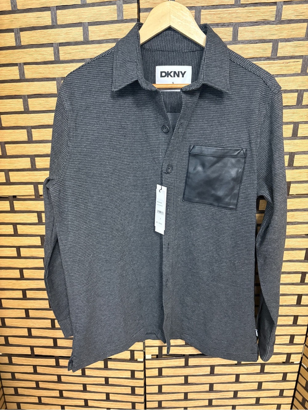 DKNY Gray button down shirt/jacket size small